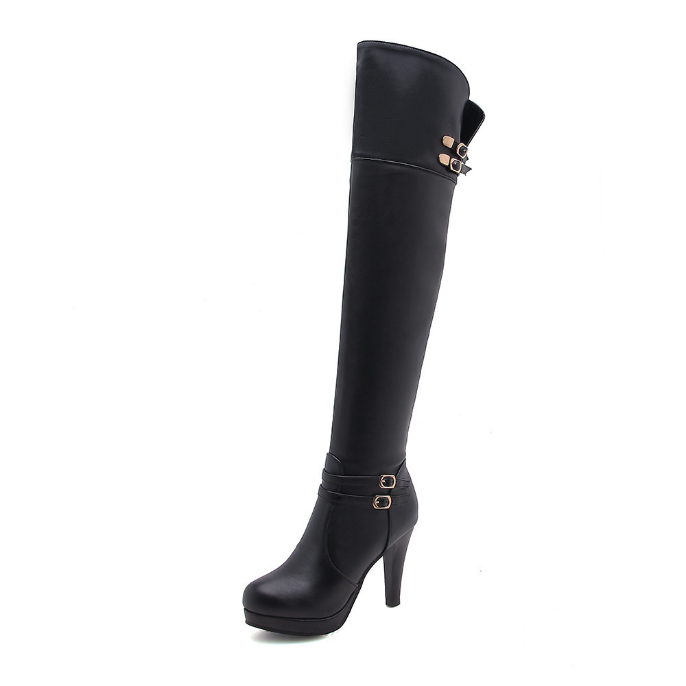 European And American Sexy Wine Cup Heel High Heel Waterproof Platform Plus Size Over The Knee Boots - Image 6