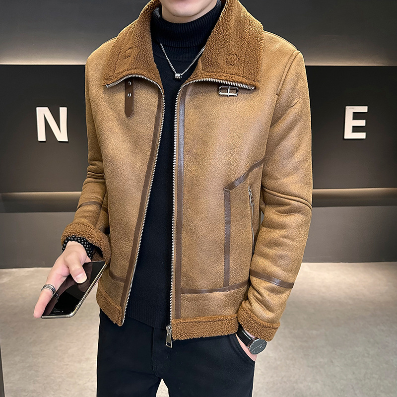 Winter Fur Integrated Lamb Fur Fleece-lined Thick Leather Coat Men - Image 7