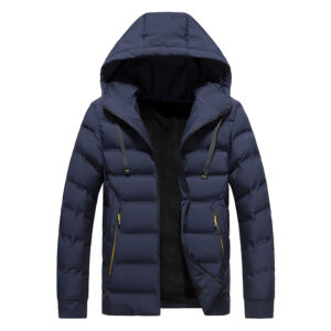 Plush Cotton Men's Korean Style Hooded Jacket