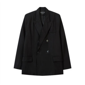 Solid Color Loose Suit Jag In The Midde Of Back Spring And Autumn