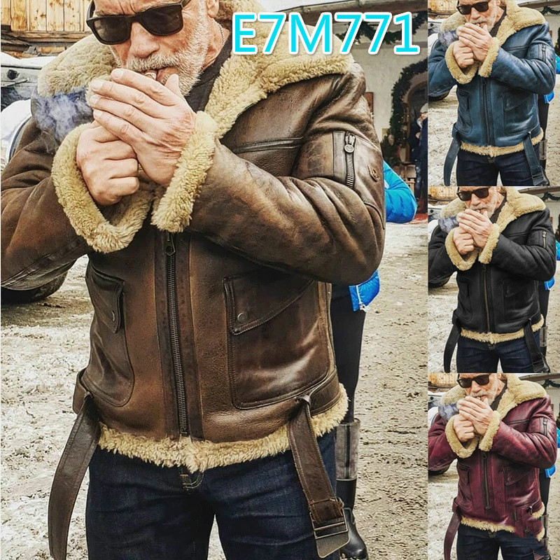 Digging bag cotton zipper lapel plus velvet outer wear casual youth jacket