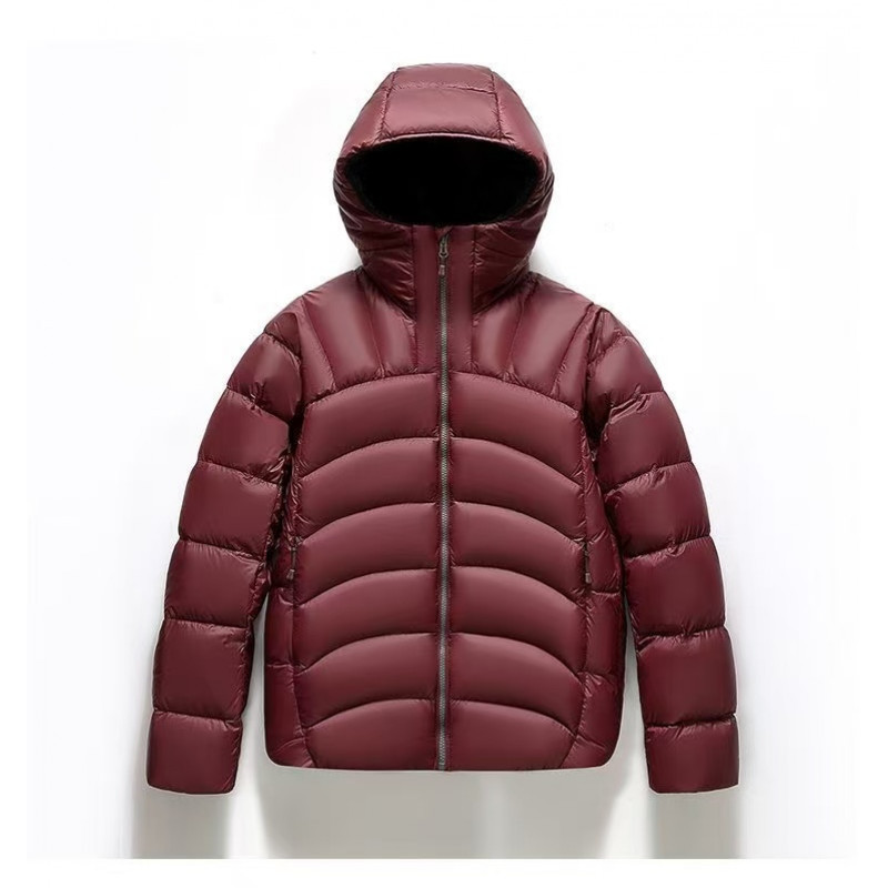 2025 New Unisex Hooded Down Jacket Couple Style Ribbed - Image 5