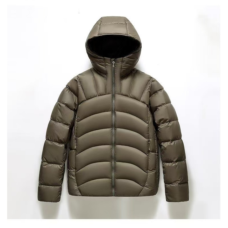 2025 New Unisex Hooded Down Jacket Couple Style Ribbed - Image 4
