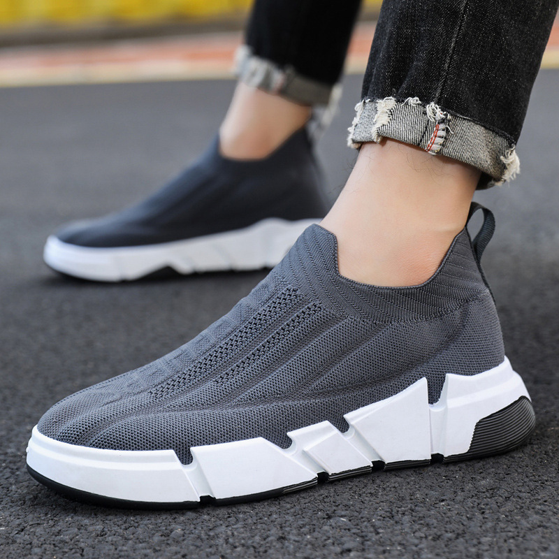 Spring Men’s Slip-On Flyknit Sneakers – Lightweight, Breathable & Comfortable
