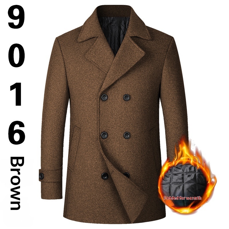 Fashion Double-breasted Lapel Mid-length Wool Men's Coat Dropshipping - Image 8