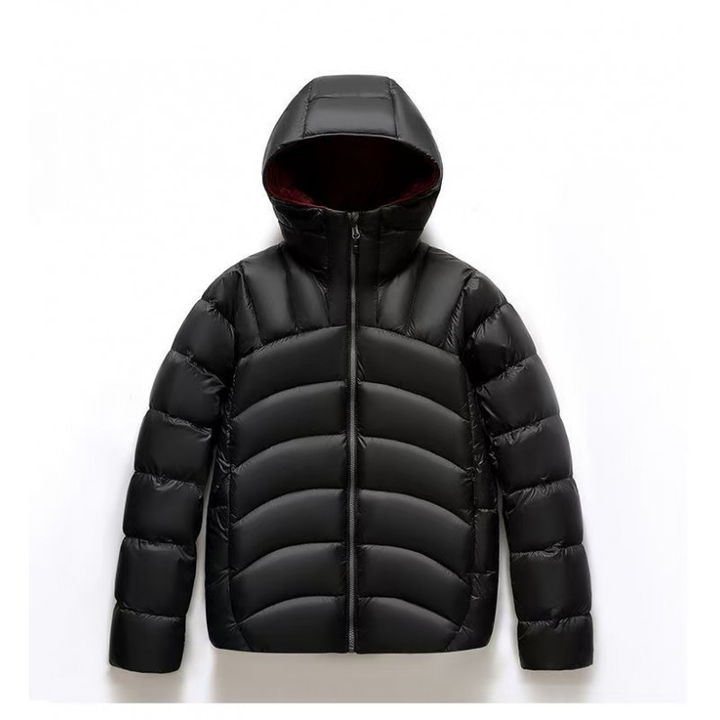2025 New Unisex Hooded Down Jacket Couple Style Ribbed - Image 6