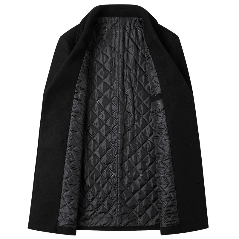 Fashion Double-breasted Lapel Mid-length Wool Men's Coat Dropshipping - Image 5