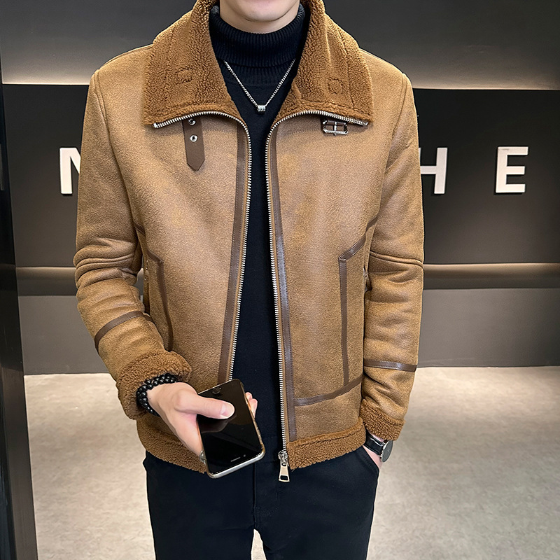 Winter Fur Integrated Lamb Fur Fleece-lined Thick Leather Coat Men - Image 8