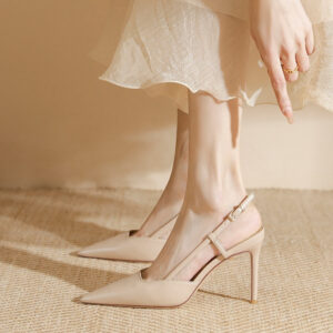 One Line Buckle Toe High-heeled Sandals For Women