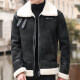 Youth Biker's Leather Jacket Lamb Wool Coat - Image 5