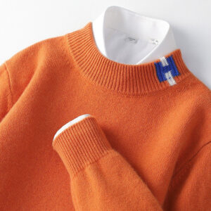 Jacquard Sweater Casual Trendy Knit Oversized Wool Base Shirt