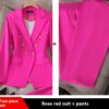 Rose red suit and pants