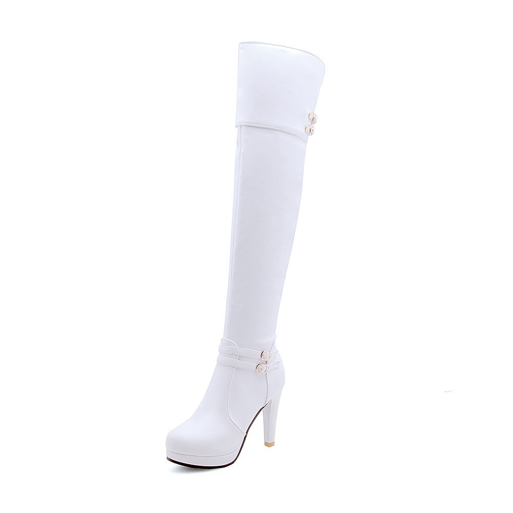 European And American Sexy Wine Cup Heel High Heel Waterproof Platform Plus Size Over The Knee Boots - Image 4