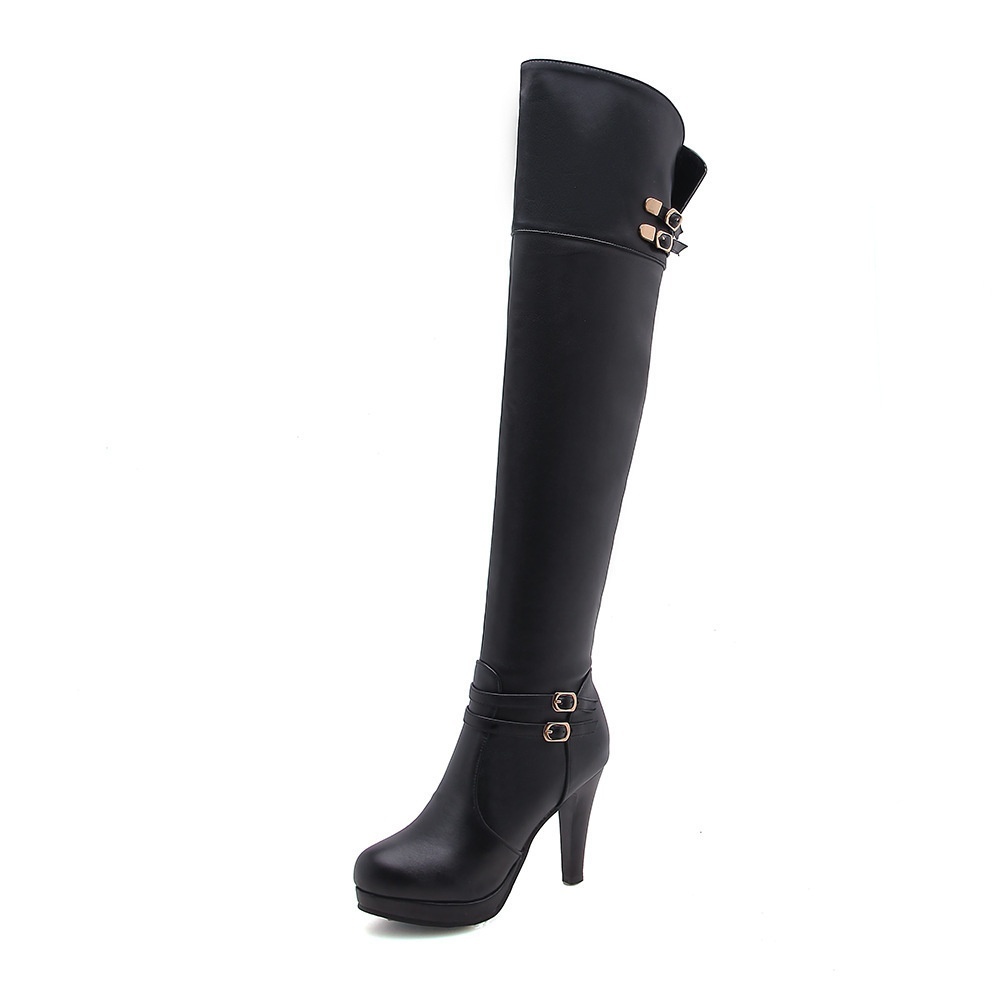 European And American Sexy Wine Cup Heel High Heel Waterproof Platform Plus Size Over The Knee Boots - Image 3