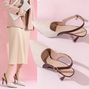 Colorblock All-matching Women's Toe Cap Rear Empty Pointed Stiletto Sandals