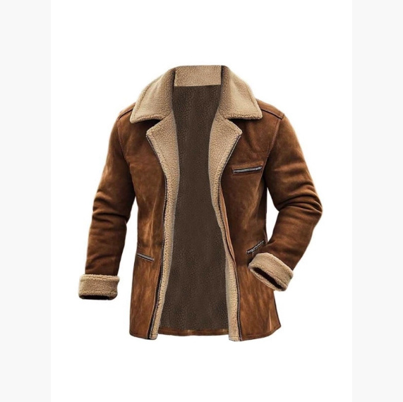 Men's Coat Top Lambswool Lapel Zip Jacket - Image 2