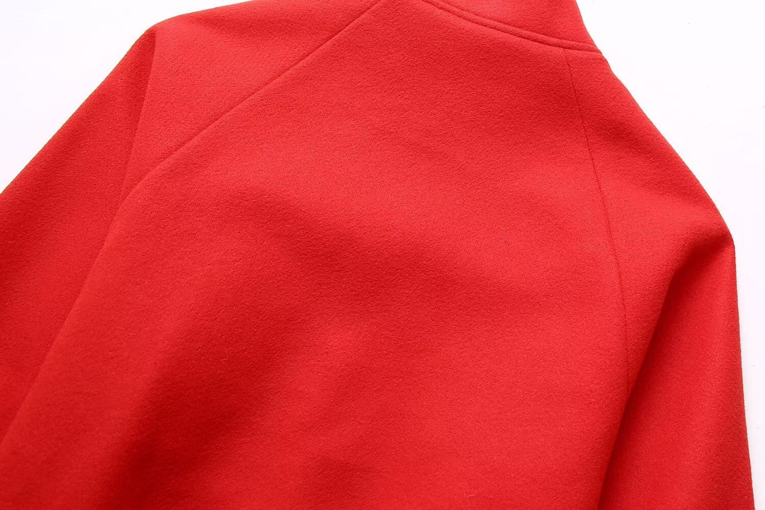 Red Stand-up Collar Fashion Casual Woolen Baseball Uniform Jacket - Image 10