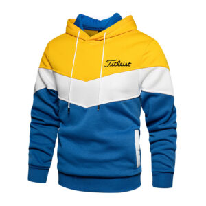 Men's Casual Sports Panel Hooded Pullover Sweatshirt