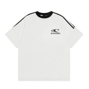 Letter Double Yarn Cotton Short Sleeve Men