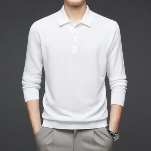 Men's Long Sleeve Mulberry Silk T-shirt Solid Color Bottoming Shirt