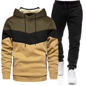 Sweater Men's Color Matching Hoodie Sportswear Suit