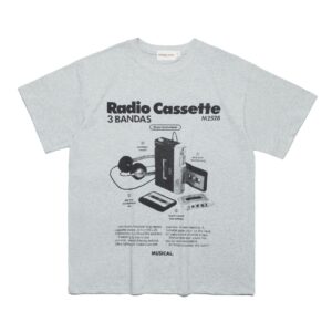 Retro Vintage Tape Pattern Short Sleeve Men