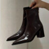 Brown 7cm Heel Velvet Lining