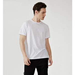 Loose Casual Crewneck Versatile Top Embossed Half Sleeves